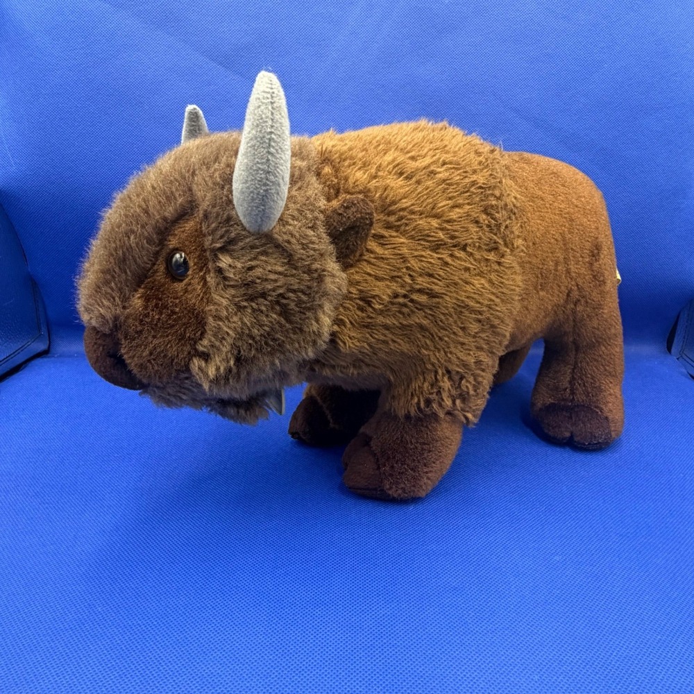 Aurora Miyoni American Bison Buffalo Plush Stuffed Animal Brown 13" Bills West